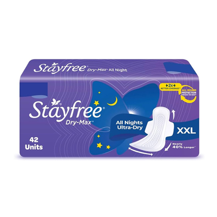 Stayfree Sanitary Pads All Night Ultra Dry Max XXL	